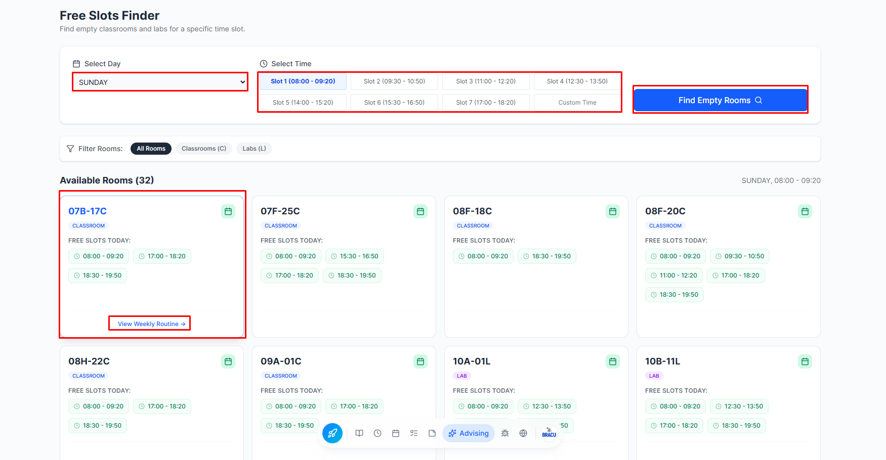Free Slots Finder Screenshot